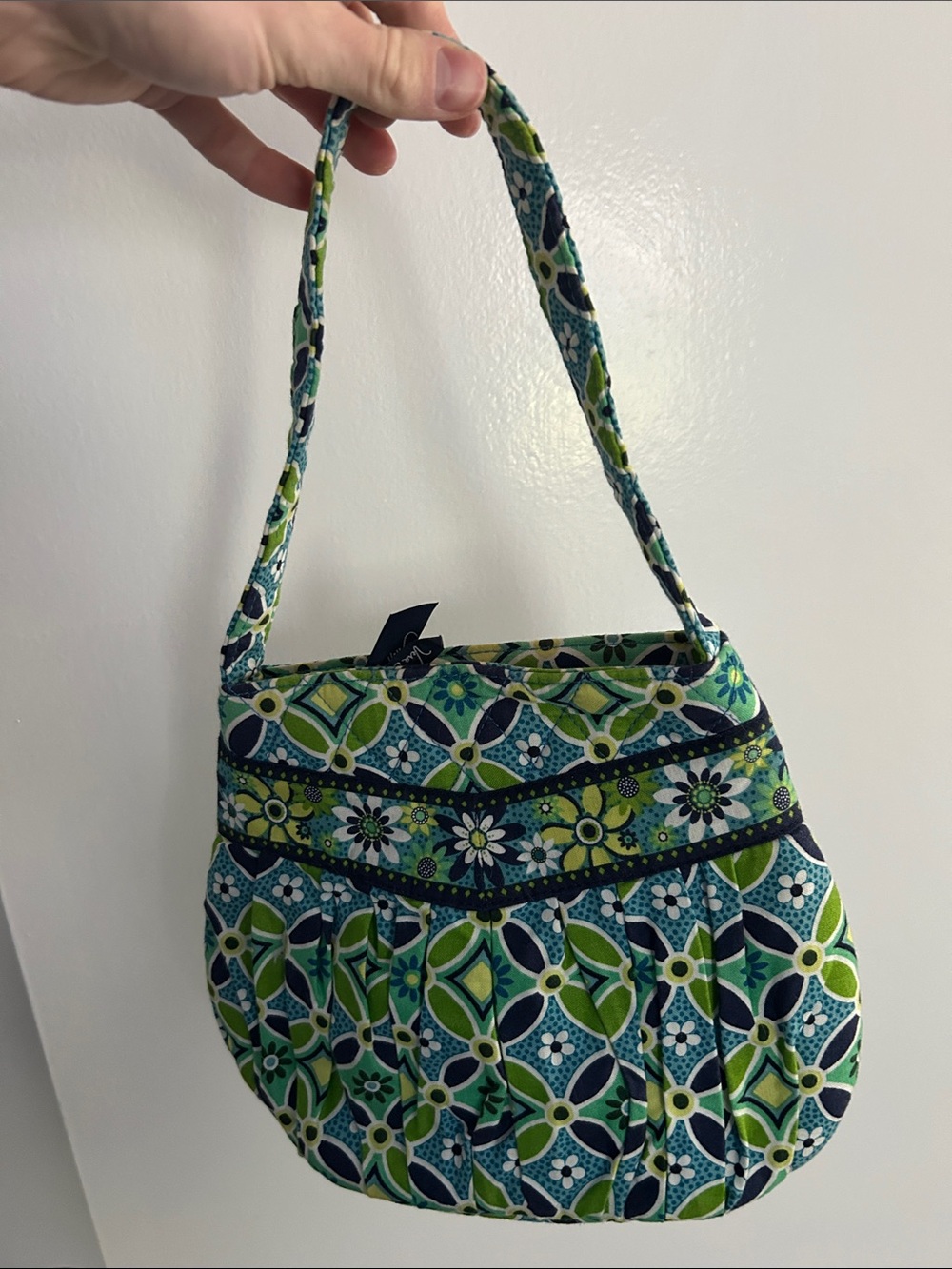 Vera Bradley childrens girls floral Blue green Navy Quilted Shoulder hand Bag